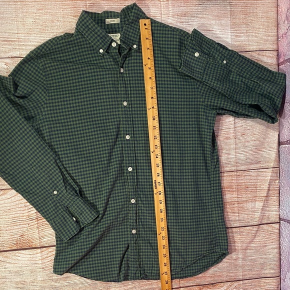 J.Crew Men’s Medium Slim Secret Wash Stretch Shirt Green Blue Check Button Down - Picture 9 of 10